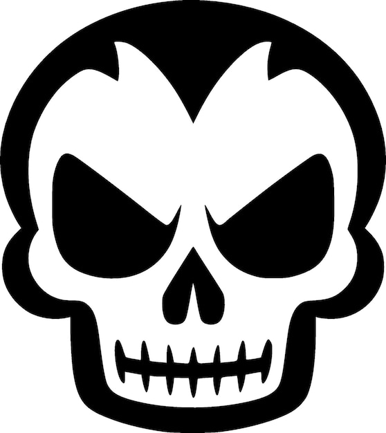 Ilustración vectorial de la silueta minimalista y simple de la calavera