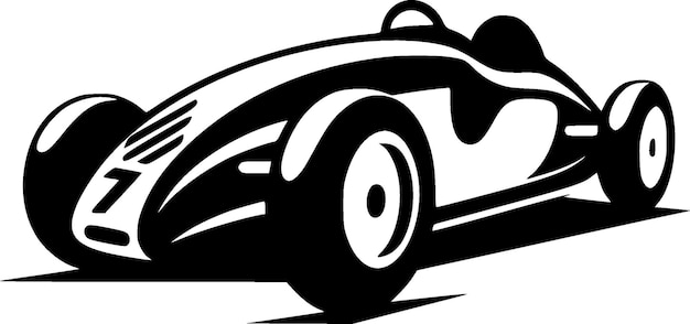 Ilustración vectorial de silueta minimalista y simple de carreras