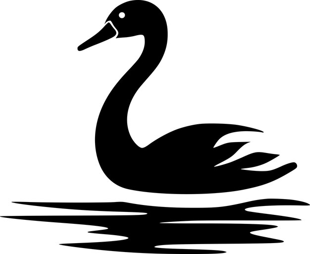 Vector ilustración vectorial de silueta minimalista y simple del cisne