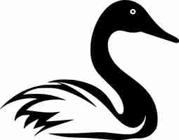 Vector ilustración vectorial de silueta minimalista y simple del cisne