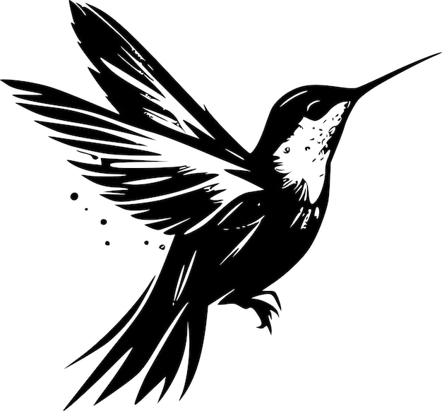 Vector ilustración vectorial de silueta minimalista y simple de colibrí