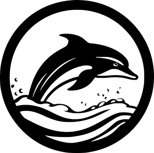 Ilustración vectorial de la silueta minimalista y simple del delfín