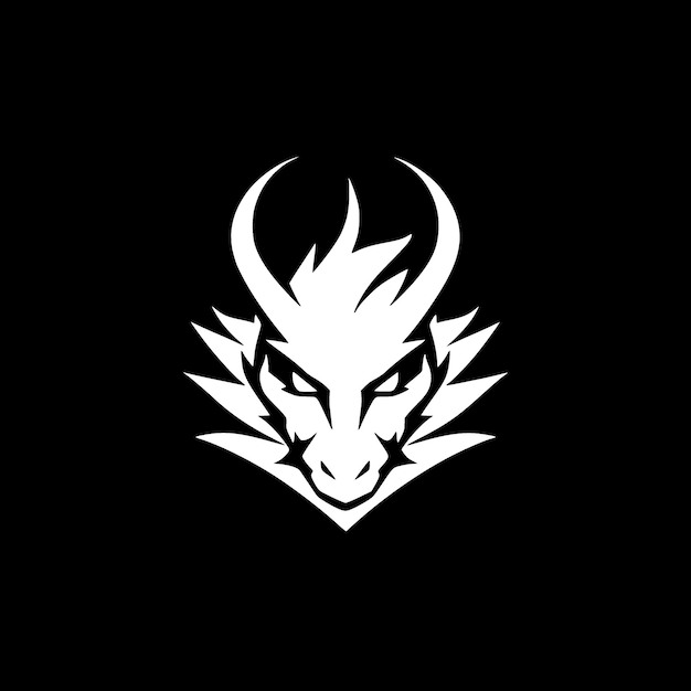 Ilustración vectorial de silueta minimalista y simple del dragón