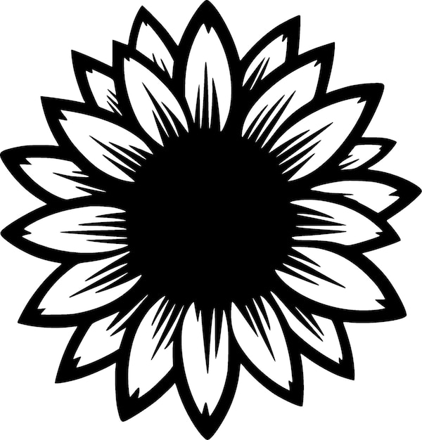 Ilustración vectorial de la silueta minimalista y simple de la flor