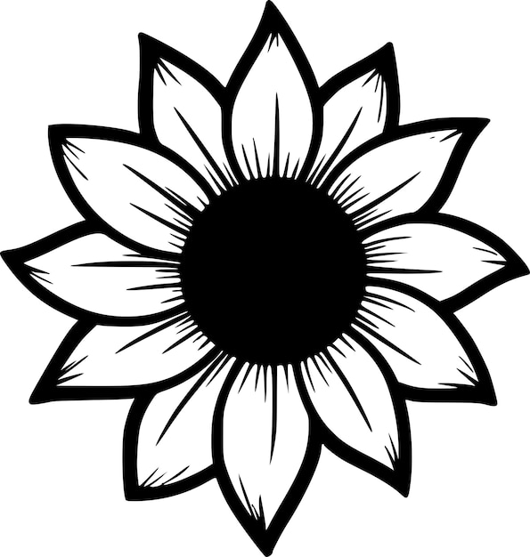 Ilustración vectorial de la silueta minimalista y simple de la flor