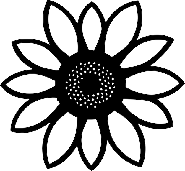 Ilustración vectorial de silueta minimalista y simple de flores