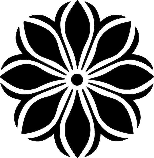 Ilustración vectorial de silueta minimalista y simple de flores