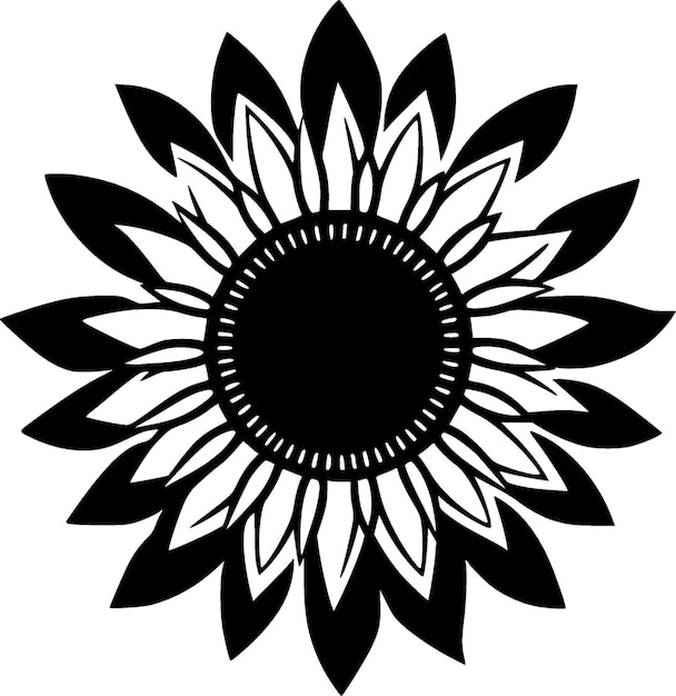 Ilustración vectorial de silueta minimalista y simple de flores