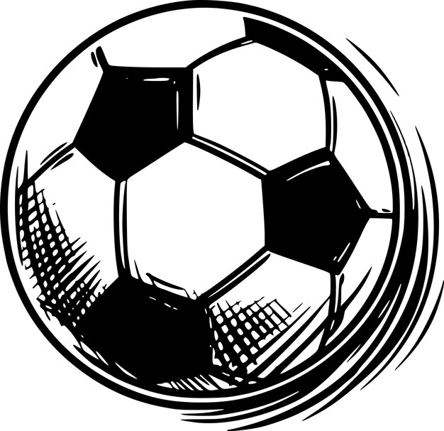 Vector ilustración vectorial de silueta minimalista y simple de fútbol