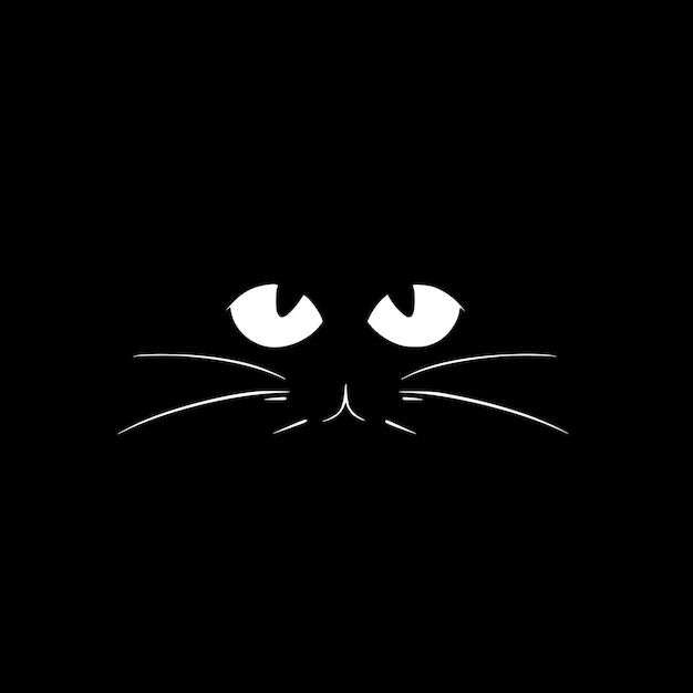 Vector ilustración vectorial de silueta minimalista y simple de gato negro