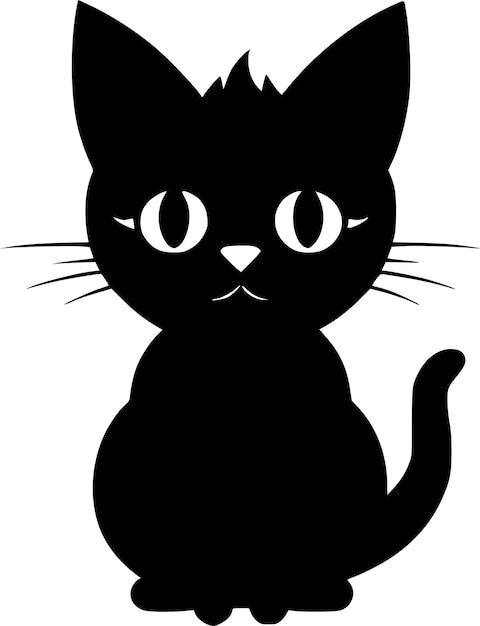 Ilustración vectorial de silueta minimalista y simple de gato