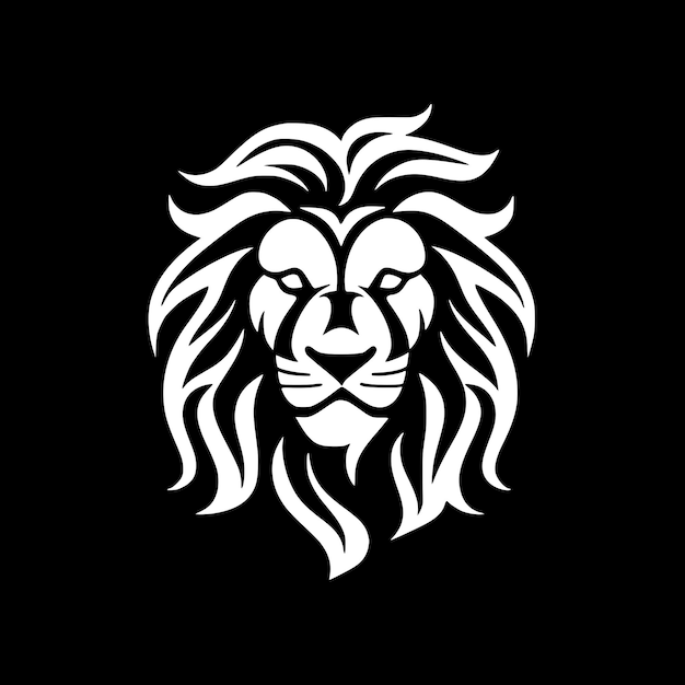 Ilustración vectorial de la silueta minimalista y simple del león