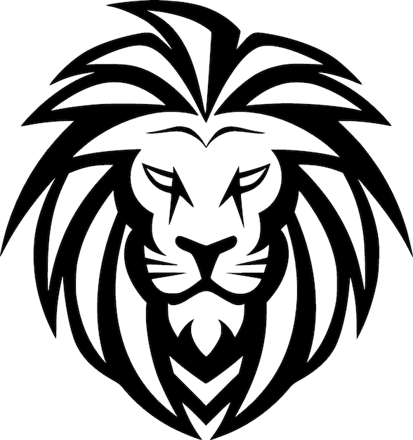 Ilustración vectorial de la silueta minimalista y simple del león