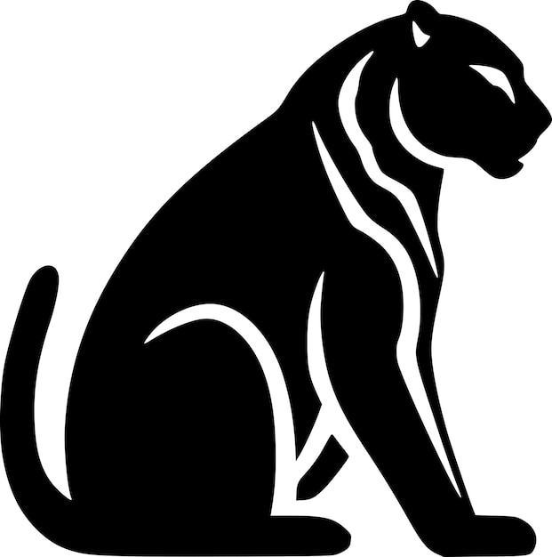 Vector ilustración vectorial de la silueta minimalista y simple del leopardo