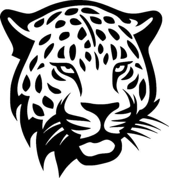 Ilustración vectorial de la silueta minimalista y simple del leopardo