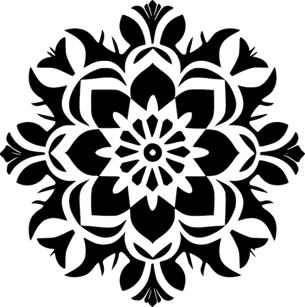 Ilustración vectorial de la silueta minimalista y simple de Mandala