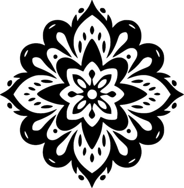 Ilustración vectorial de la silueta minimalista y simple de Mandala