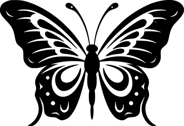 Vector ilustración vectorial de la silueta minimalista y simple de la mariposa