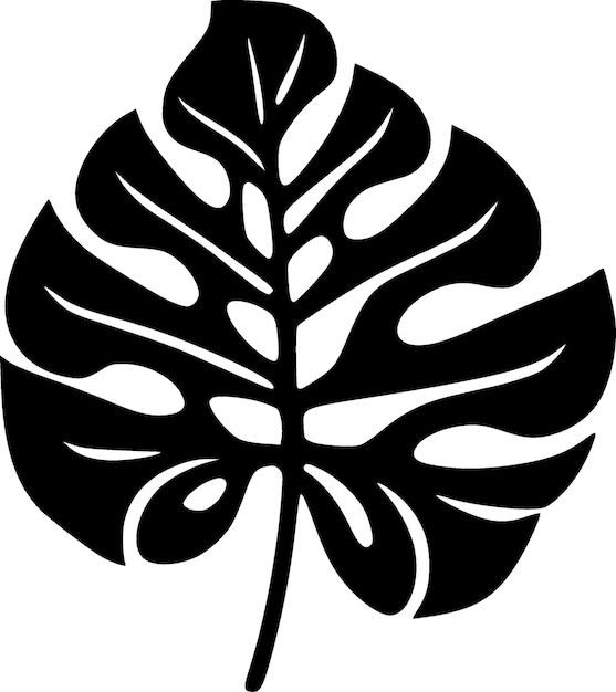 Vector ilustración vectorial de silueta minimalista y simple de monstera