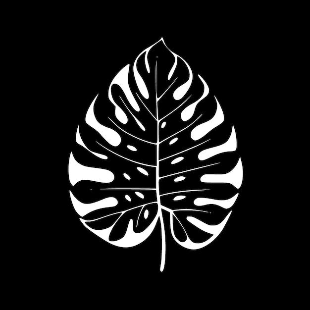 Vector ilustración vectorial de silueta minimalista y simple de monstera