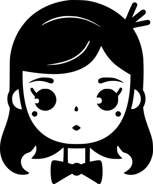 Vector ilustración vectorial de la silueta minimalista y simple de la niña