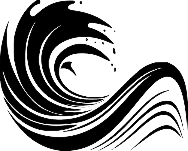 Vector ilustración vectorial de silueta minimalista y simple de ondas