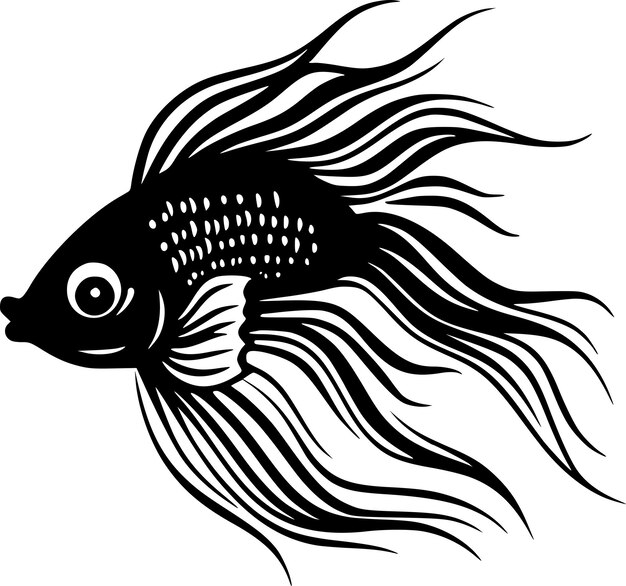 Vector ilustración vectorial de la silueta minimalista y simple de los peces