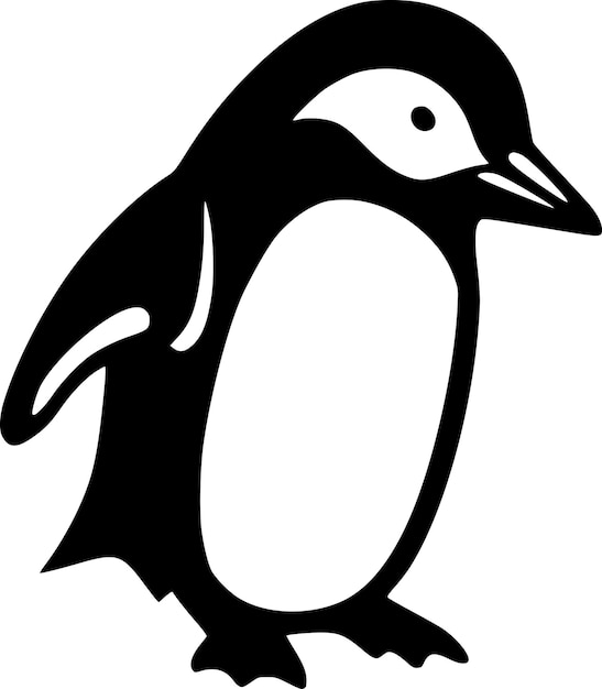 Vector ilustración vectorial de la silueta minimalista y simple del pingüino