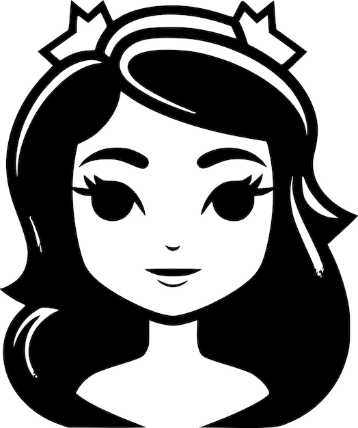 Vector ilustración vectorial de la silueta minimalista y simple de la princesa