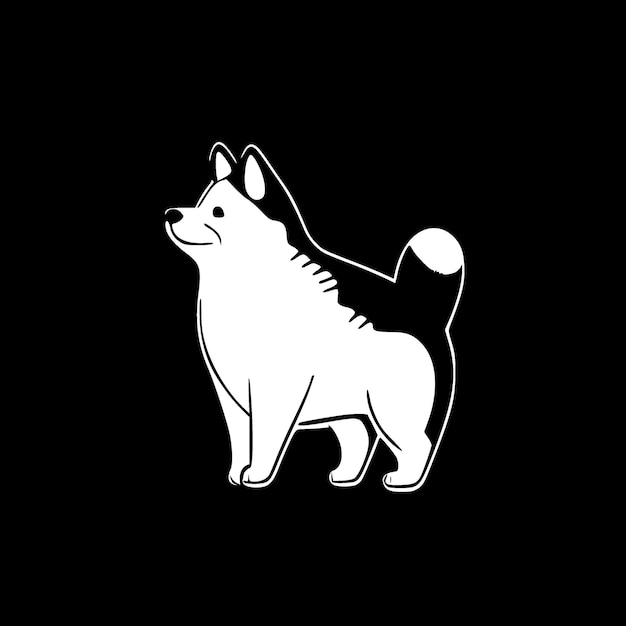 Vector ilustración vectorial de la silueta minimalista y simple de shiba