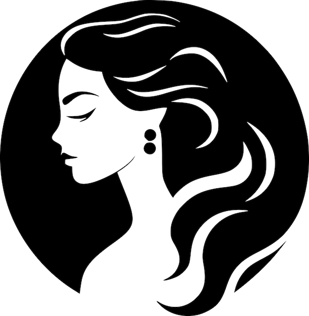 Vector ilustración vectorial de silueta minimalista y simple de la sirena