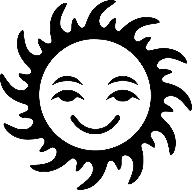 Ilustración vectorial de silueta minimalista y simple de Sun