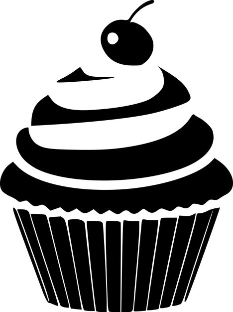 Ilustración vectorial de la silueta minimalista y simple de la torta