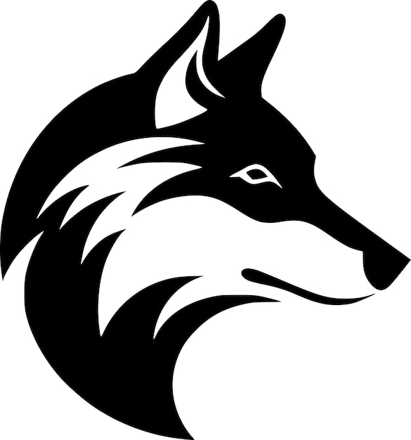 Ilustración vectorial de la silueta minimalista y simple de wolf