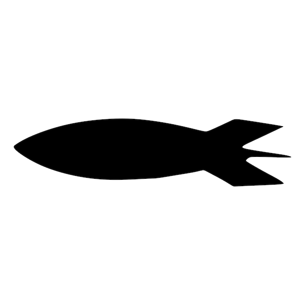 Ilustración vectorial de silueta de un misil
