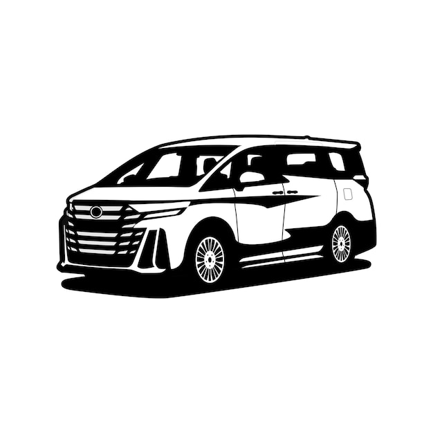 ilustración vectorial silueta monovolumen coche premium