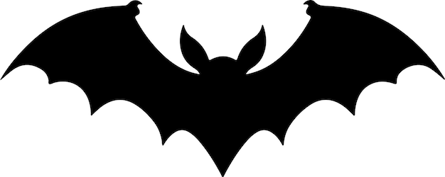 Ilustración vectorial de silueta de murciélago Fondo blanco