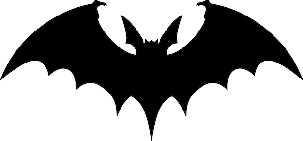 Ilustración vectorial de silueta de murciélago Fondo blanco