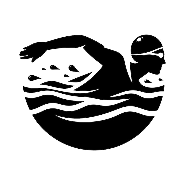 Ilustración vectorial de la silueta de natación