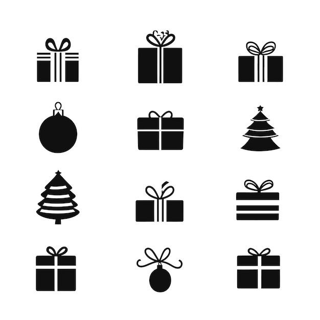 Ilustración vectorial de la silueta de Navidad actual
