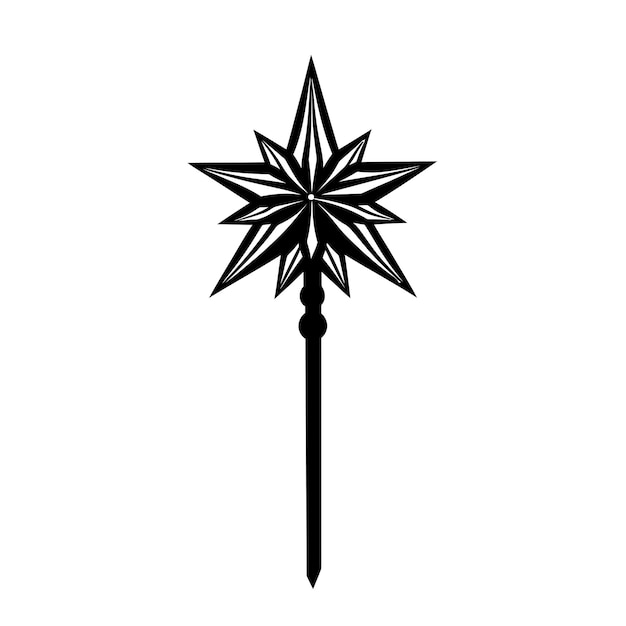 Ilustración vectorial de la silueta navideña de Tree Star Topper