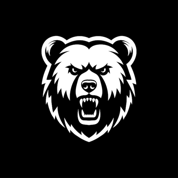 Ilustración vectorial con silueta del oso feroz
