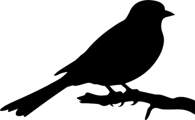 Ilustración vectorial de la silueta de un pájaro en un fondo blanco