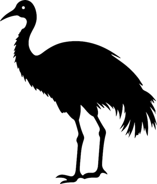 Ilustración vectorial de la silueta del pájaro Moa Fondo blanco