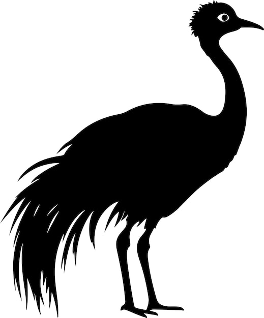 Ilustración vectorial de la silueta del pájaro Moa Fondo blanco