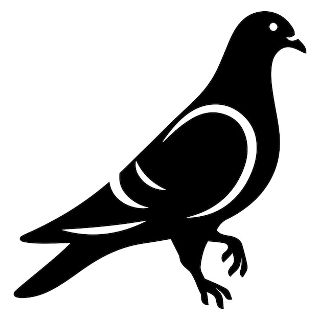 Ilustración vectorial de la silueta de un pájaro paloma
