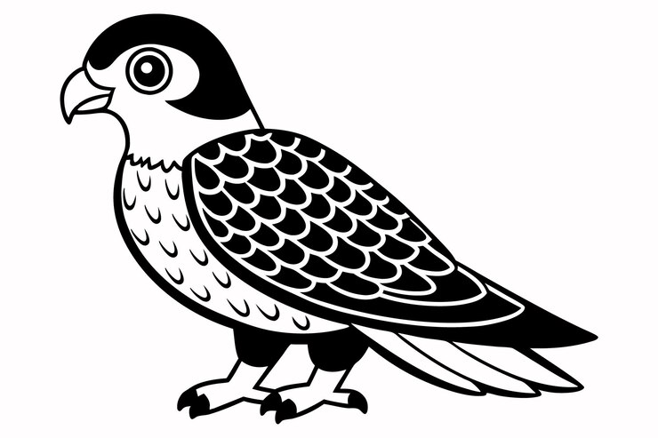 Vector ilustración vectorial de la silueta del pájaro pestrel