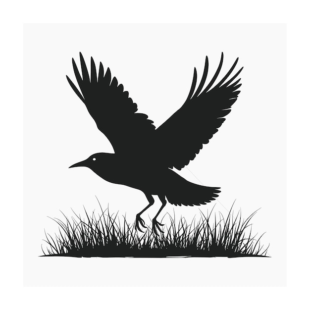 Ilustración vectorial de la silueta de un pájaro