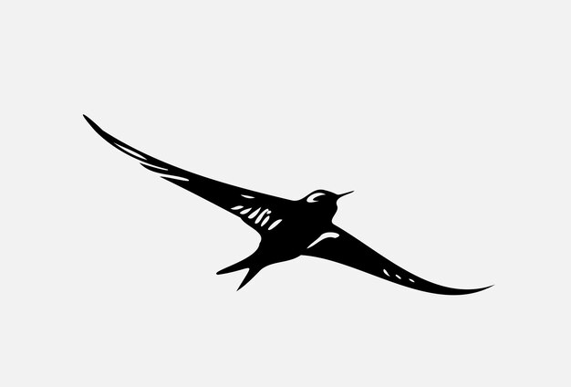 Vector ilustración vectorial de la silueta de un pájaro