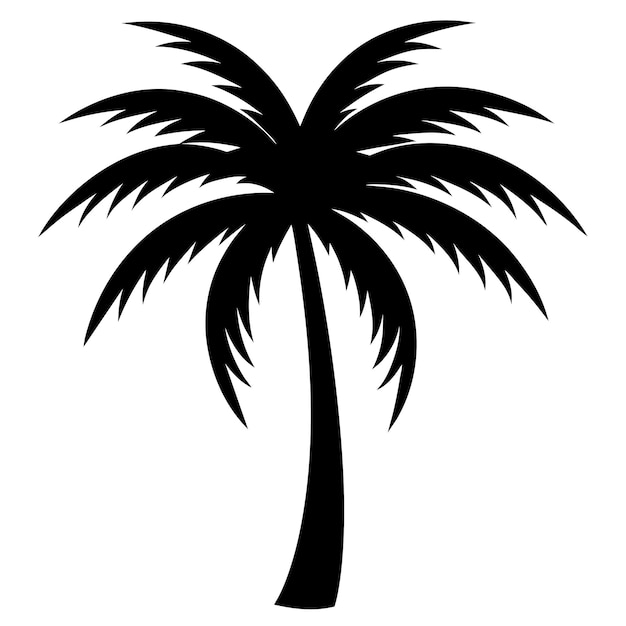 Ilustración vectorial de la silueta de una palmera